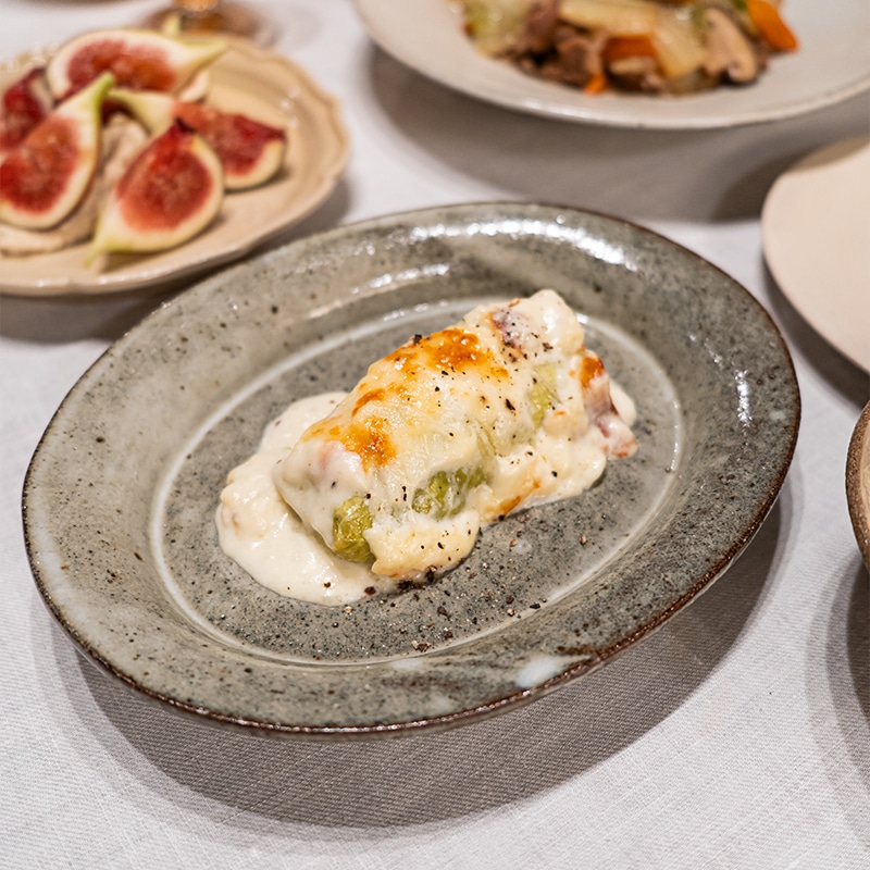 林檎灰釉楕円深皿 寺村光輔