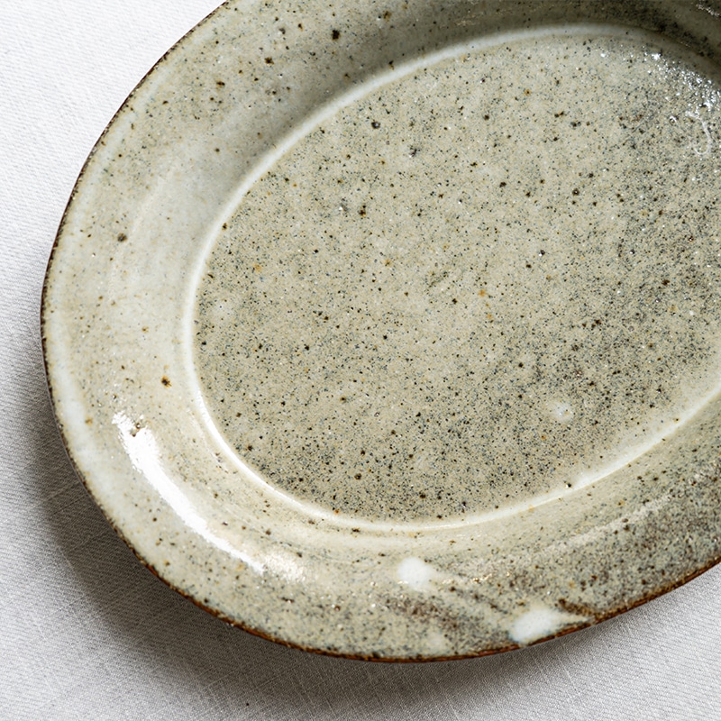 林檎灰釉楕円深皿 寺村光輔