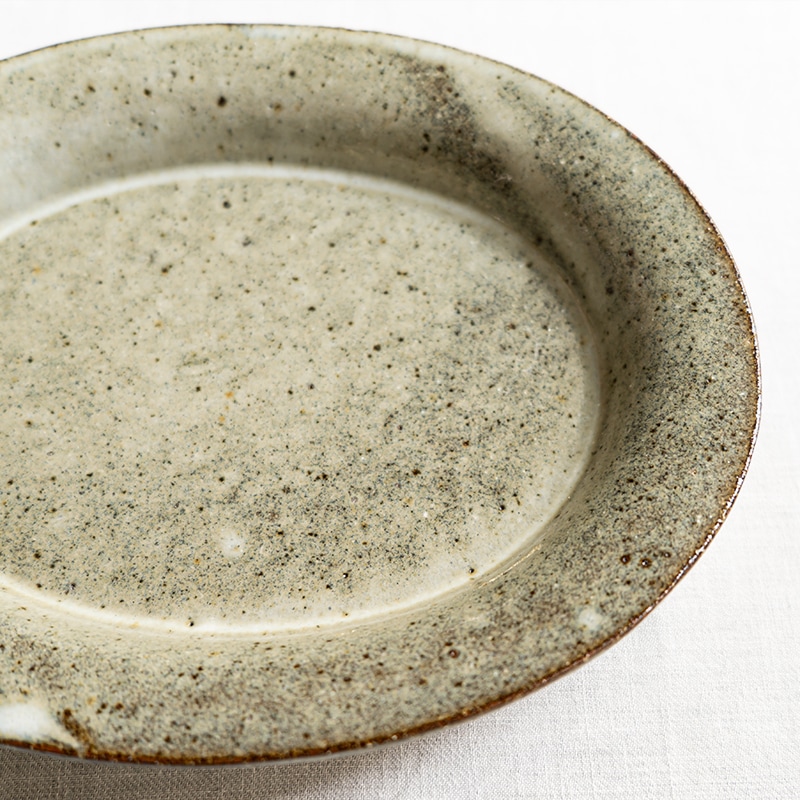 林檎灰釉楕円深皿 寺村光輔