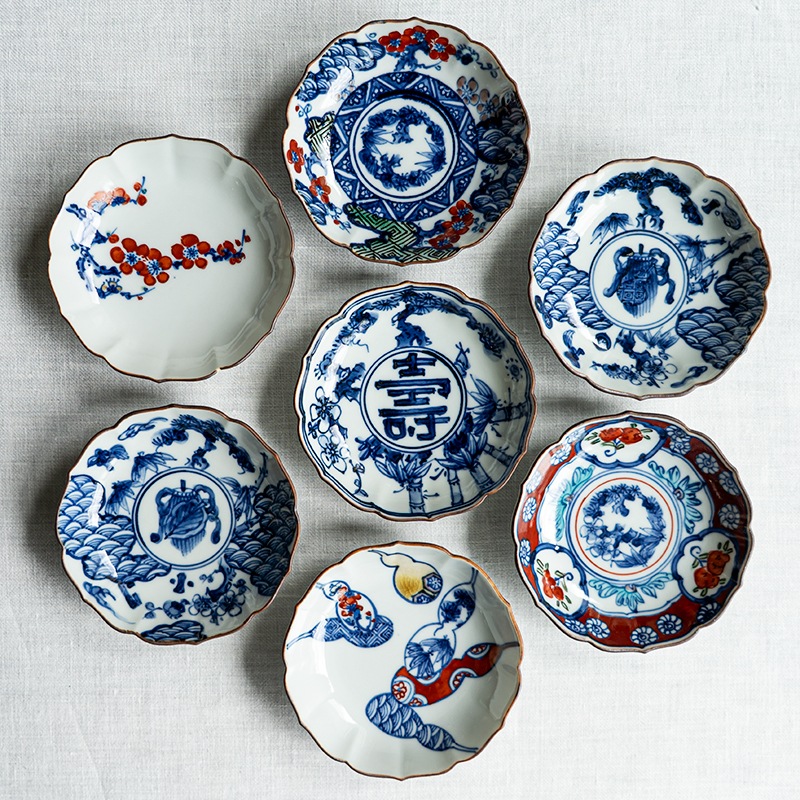 【個展】三寸輪花皿色絵ひさご文　萠窯