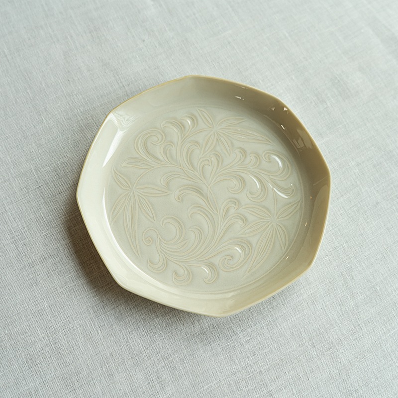 <器select>八角皿 ヌカ白