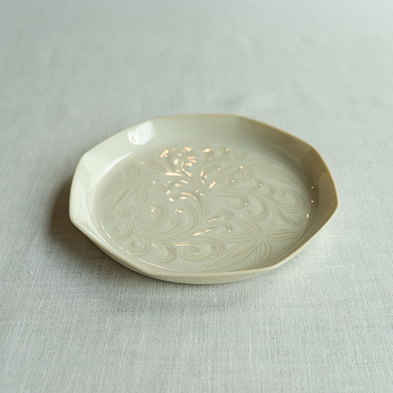 <器select>八角皿 ヌカ白