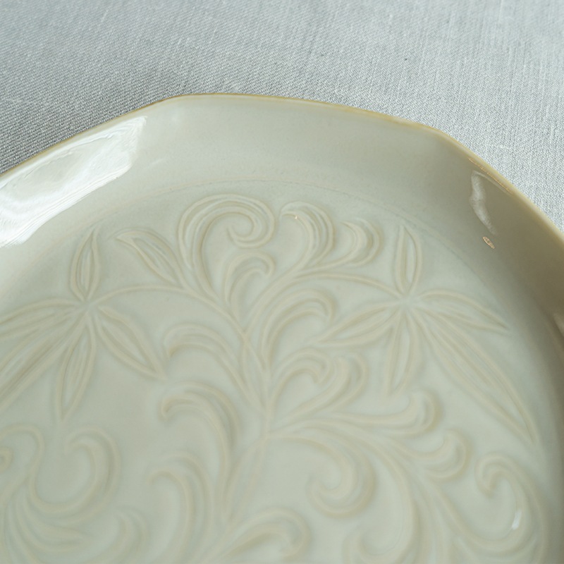 <器select>八角皿 ヌカ白