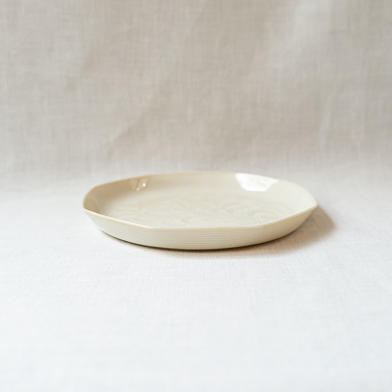 <器select>八角皿 ヌカ白