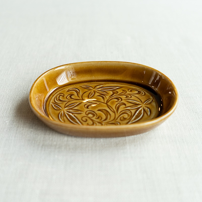 <器select>楕円小皿 キャメル