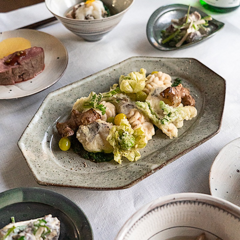 林檎灰釉オクトゴナル大　寺村光輔