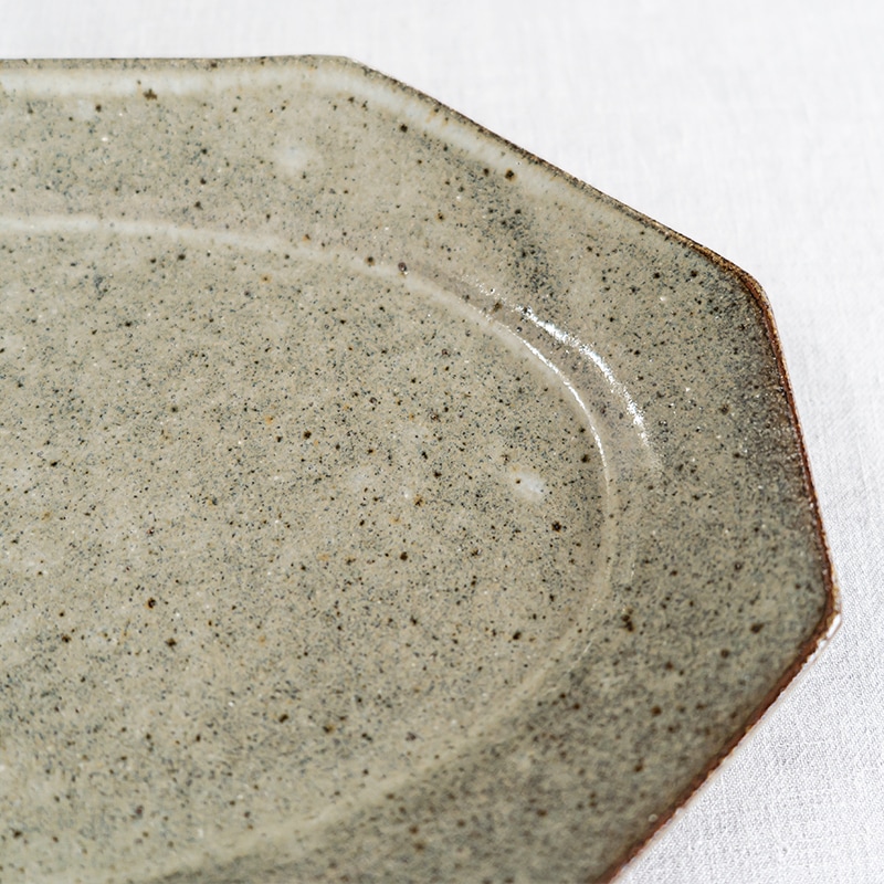 林檎灰釉オクトゴナル大　寺村光輔