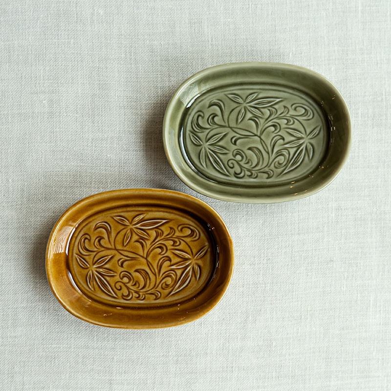 <器select>楕円小皿 緑