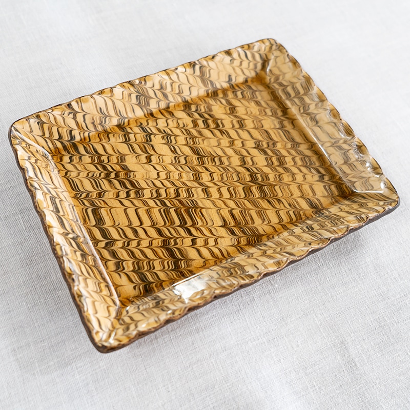 スリップウェア 四角平皿