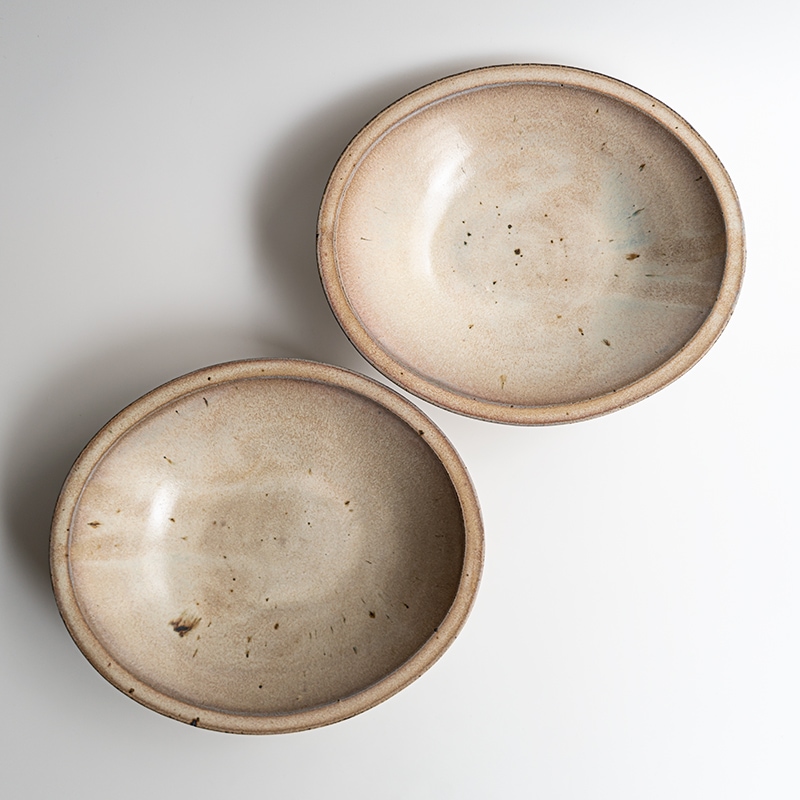 個展予約商品】ピンクリム楕円鉢 関口憲孝 | 作家から選ぶ,関口憲孝