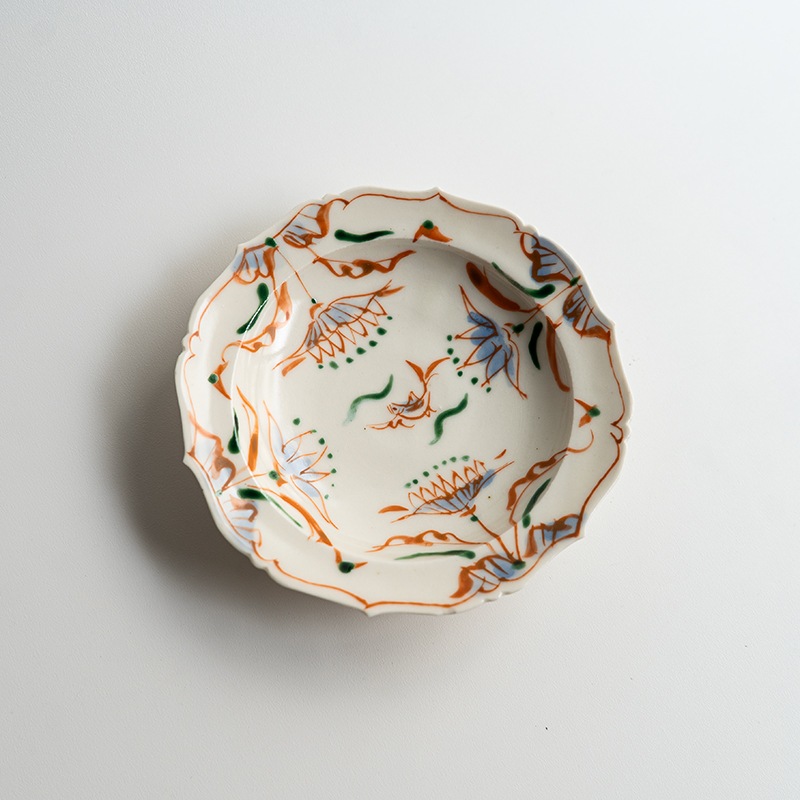 個展予約商品】呉須赤絵稜花リム皿4寸 宮田竜司 | 作家から選ぶ,宮田