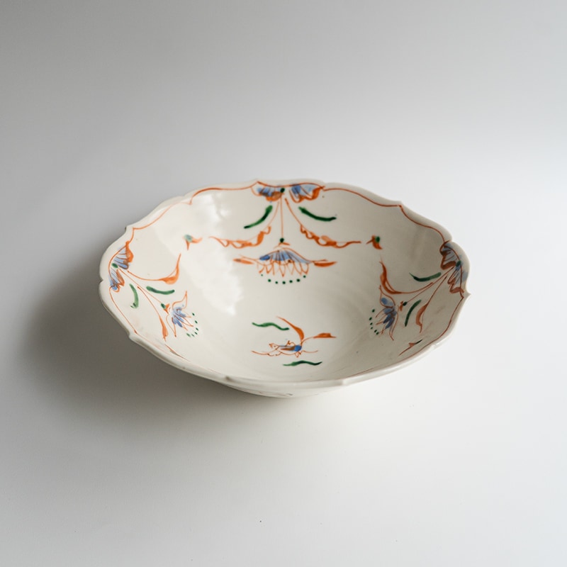 水芙蓉 南京　赤絵　吳須　鉢　21cm 送料込み 水芙蓉 南京 赤絵 吳須 鉢 21cm 送料込み 水芙蓉 南京 赤絵 吳須 鉢