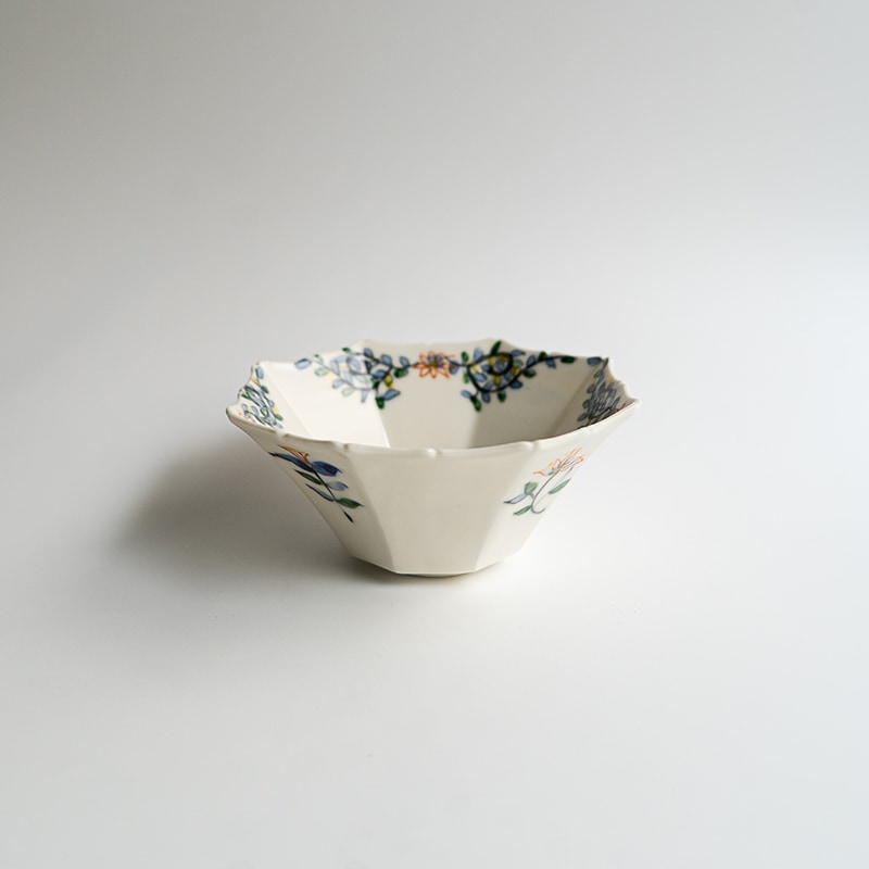 宮田竜司 呉須赤江 面取 輪花鉢 中　2 個展】呉須赤絵面取輪花小鉢 宮田竜司 | 作家から選ぶ,宮田竜司