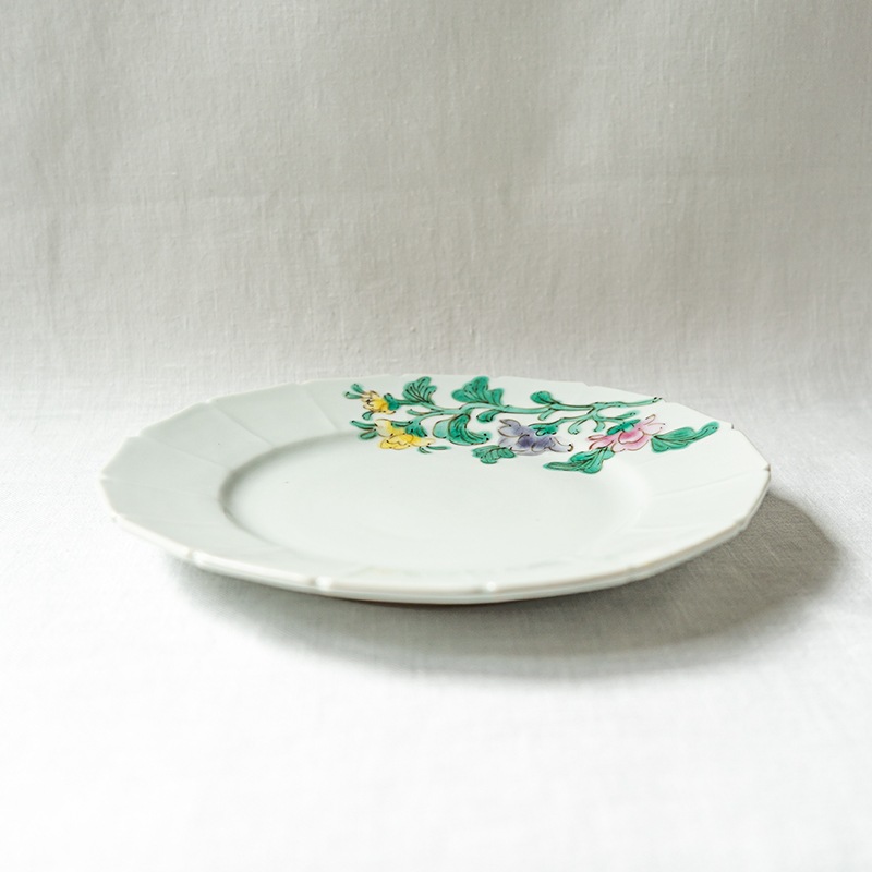 【予約商品】[別注コラボ] 6.5寸皿色絵花ゆらぎ(A) 堀畑蘭