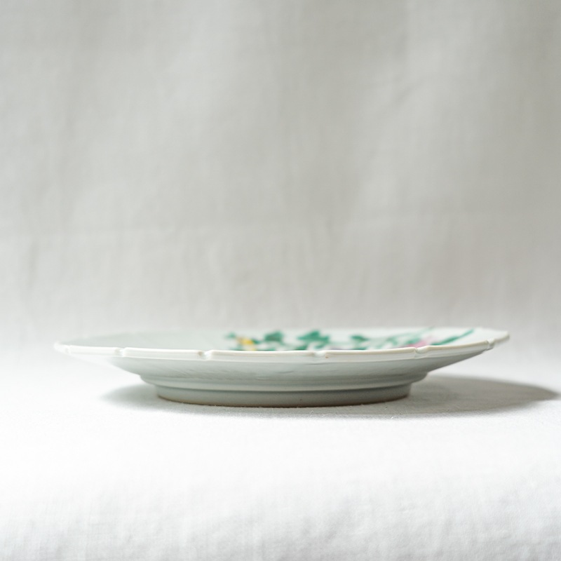 【予約商品】[別注コラボ] 6.5寸皿色絵花ゆらぎ(A) 堀畑蘭