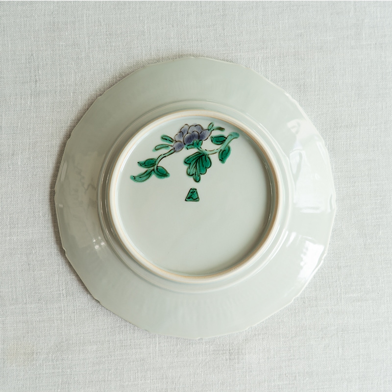 【予約商品】[別注コラボ] 6.5寸皿色絵花ゆらぎ(A) 堀畑蘭