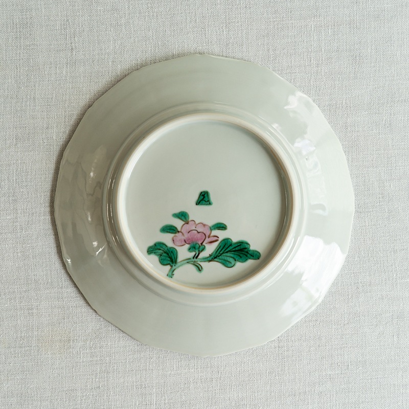 【予約商品】[別注コラボ] 6.5寸皿色絵花ゆらぎ(B) 堀畑蘭