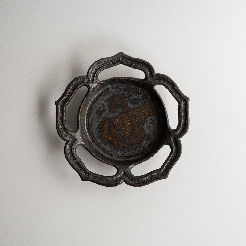【個展】透かし向付綾花炭化黒　渡辺信史