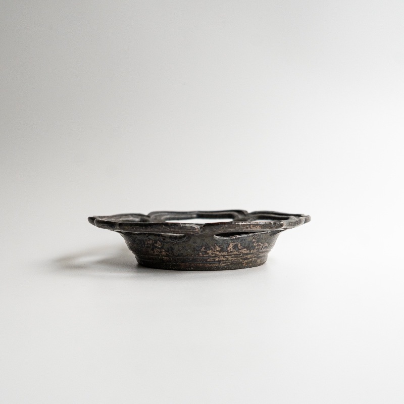 【個展】透かし向付綾花炭化黒　渡辺信史