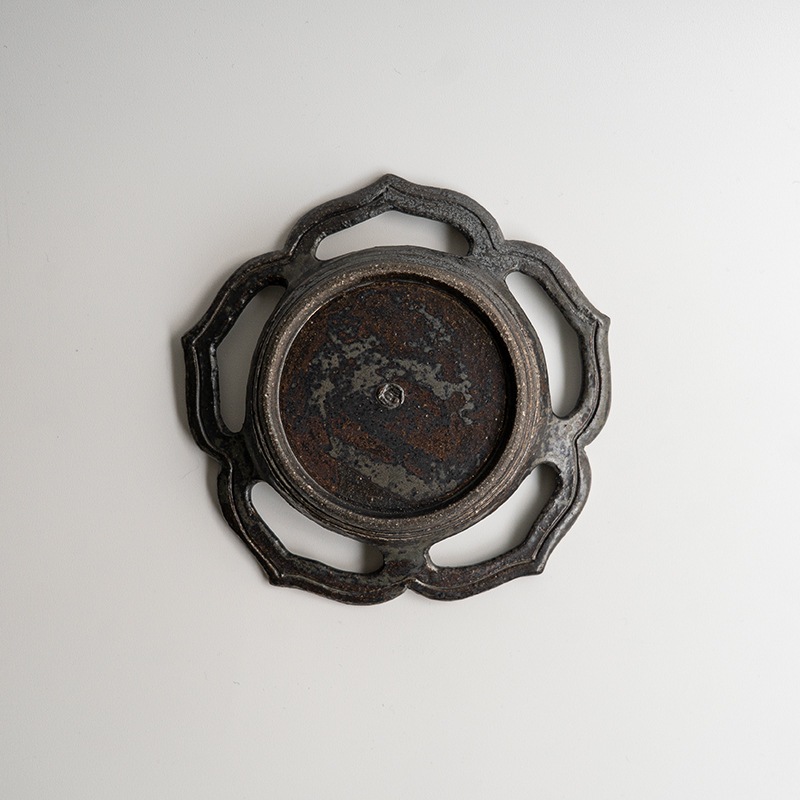 【個展】透かし向付綾花炭化黒　渡辺信史