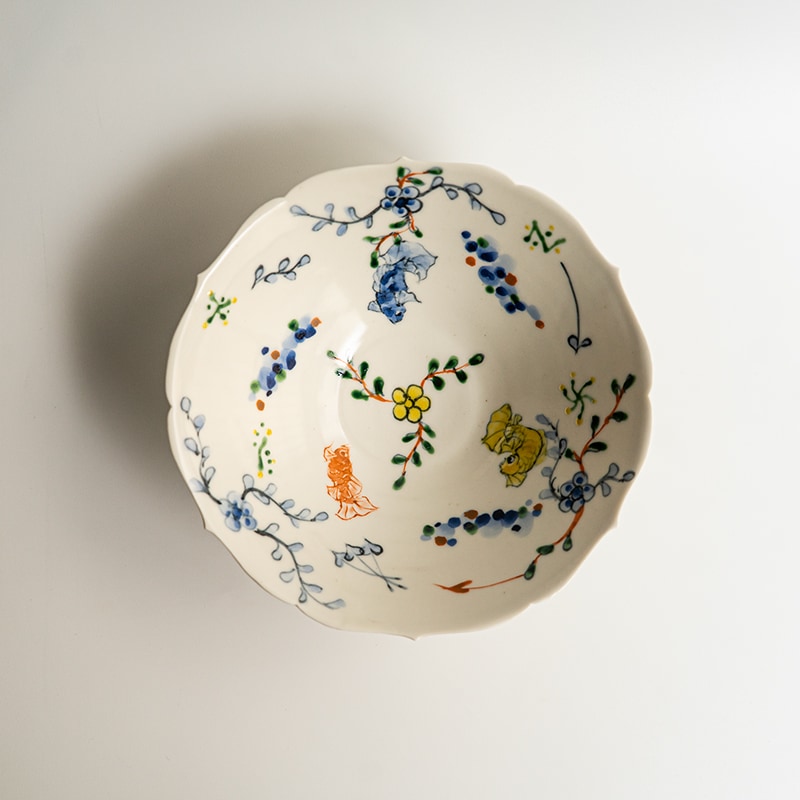 個展】呉須赤絵稜花鉢六寸金魚 宮田竜司 | 作家から選ぶ,宮田竜司