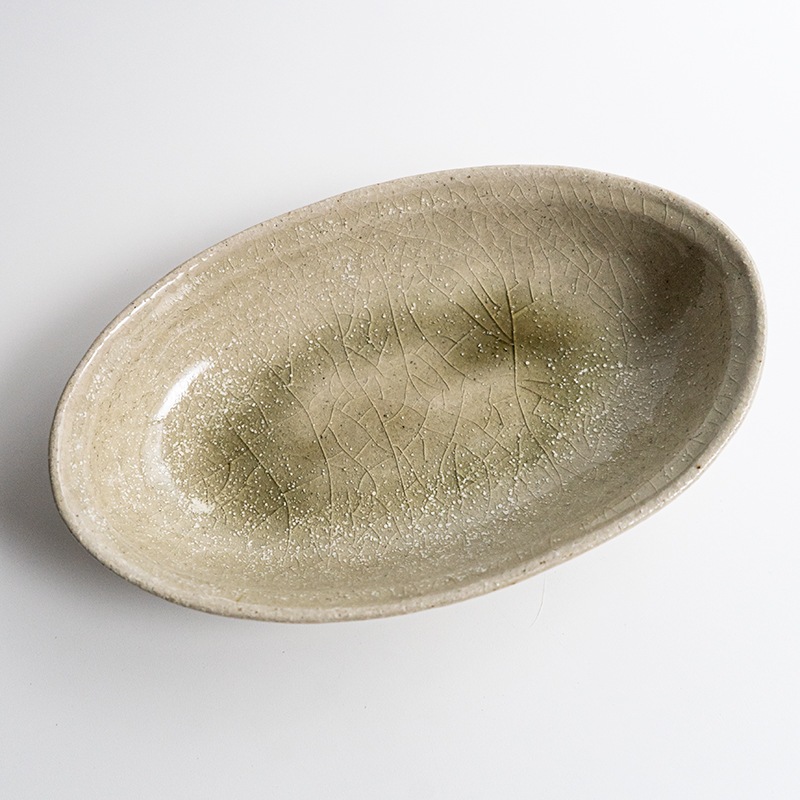 【藤原展】ながまるボウルM 白抹茶　藤原志鈴香