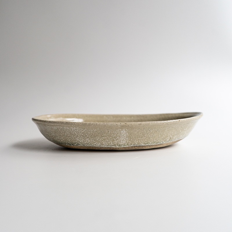 【藤原展】ながまるボウルM 白抹茶　藤原志鈴香