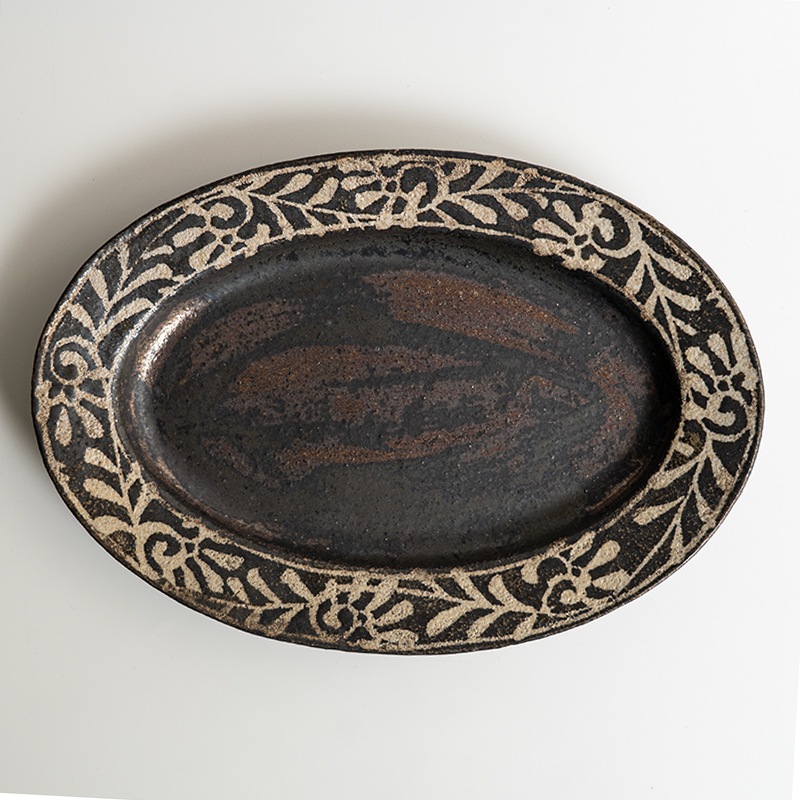 【個展】ロウ抜きオーバルディッシュ　渡辺信史