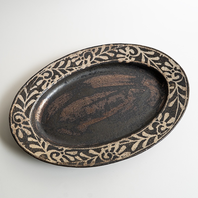 【個展】ロウ抜きオーバルディッシュ　渡辺信史