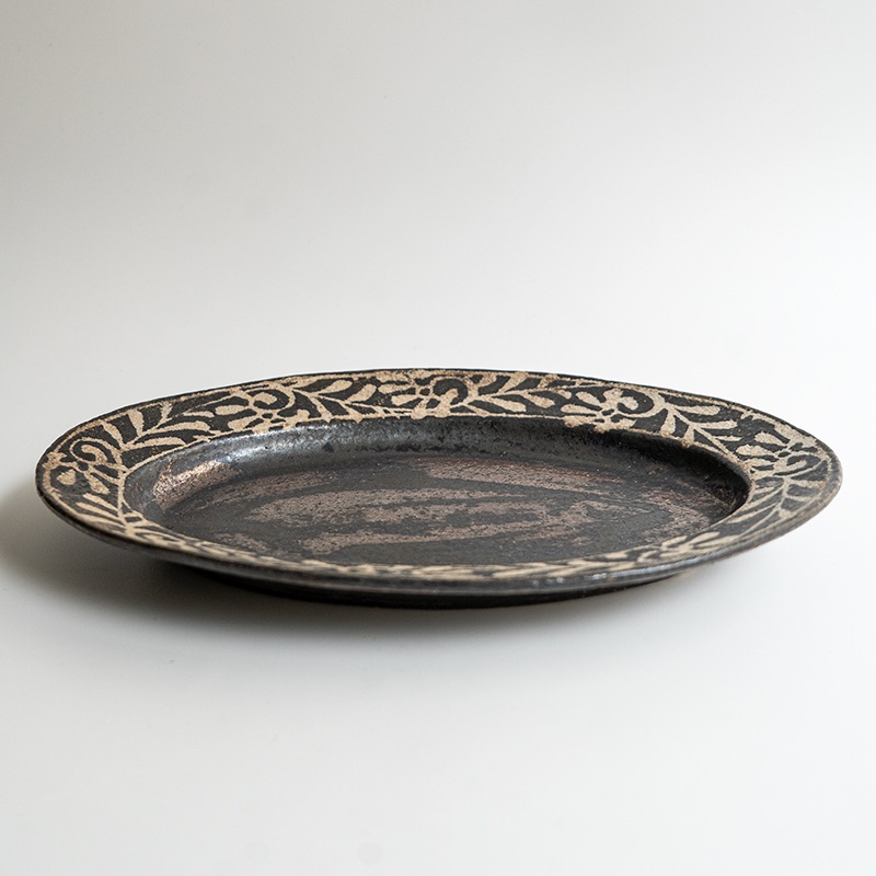 【個展】ロウ抜きオーバルディッシュ　渡辺信史