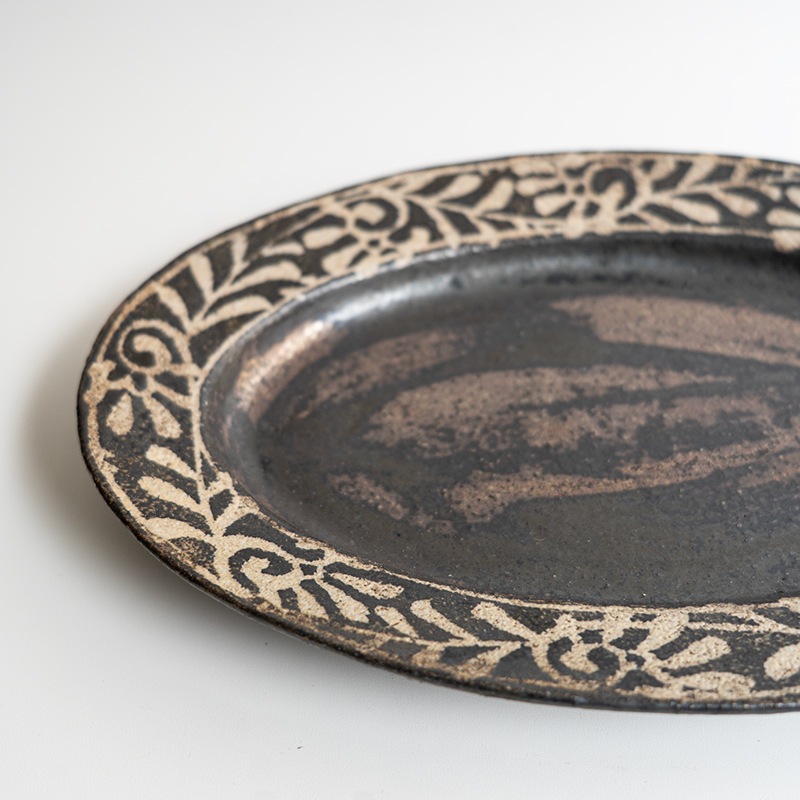 【個展】ロウ抜きオーバルディッシュ　渡辺信史