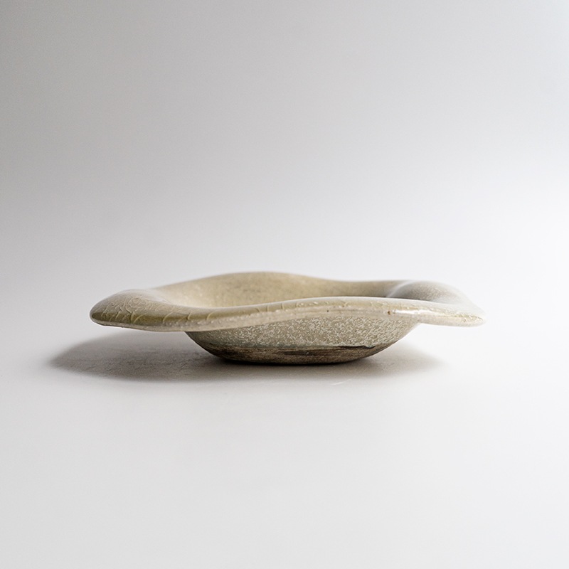 【藤原展】オド鉢L 白抹茶　藤原志鈴香