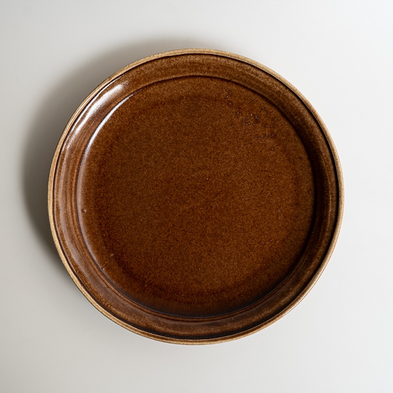 【個展予約商品】胡桃釉ディッシュ　渡辺信史