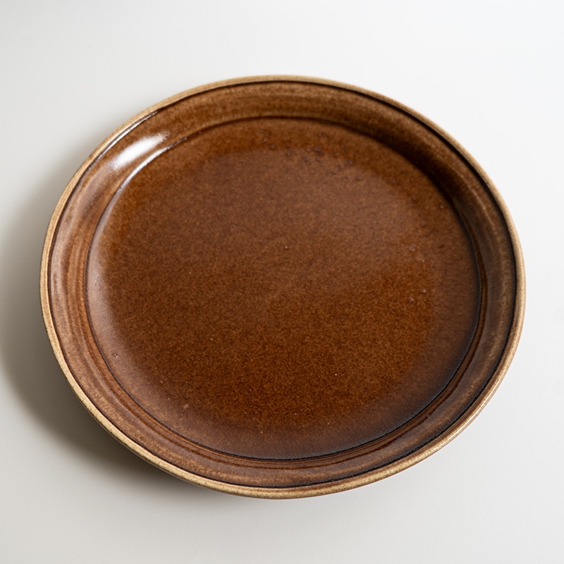 【個展予約商品】胡桃釉ディッシュ　渡辺信史