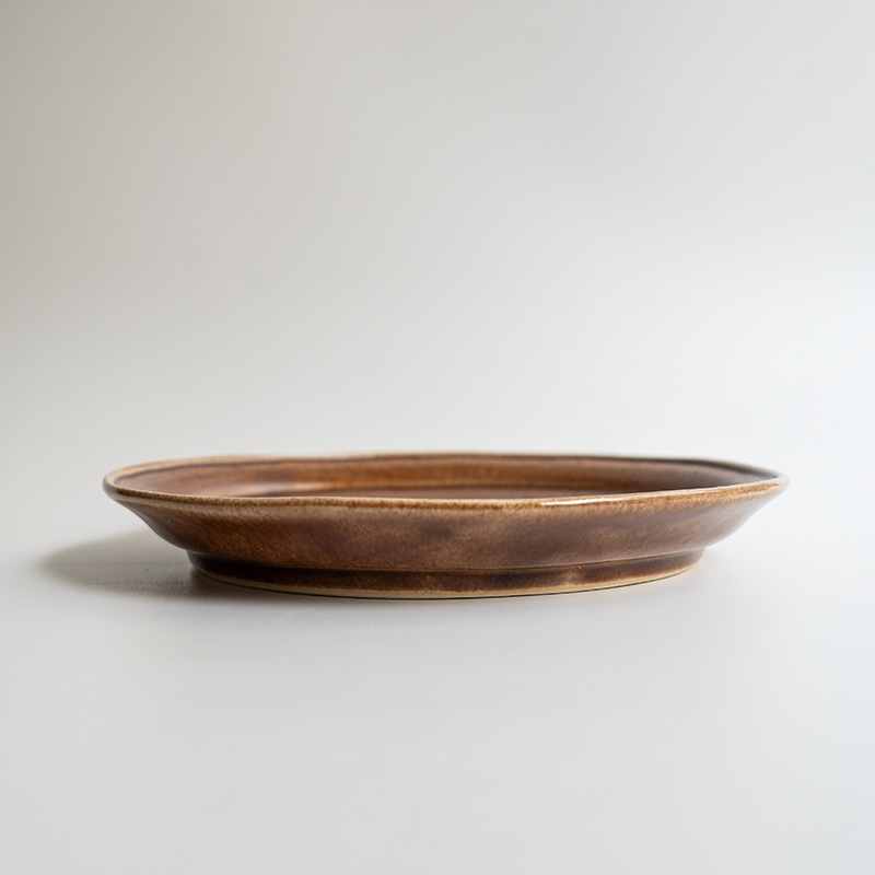 【個展予約商品】胡桃釉ディッシュ　渡辺信史