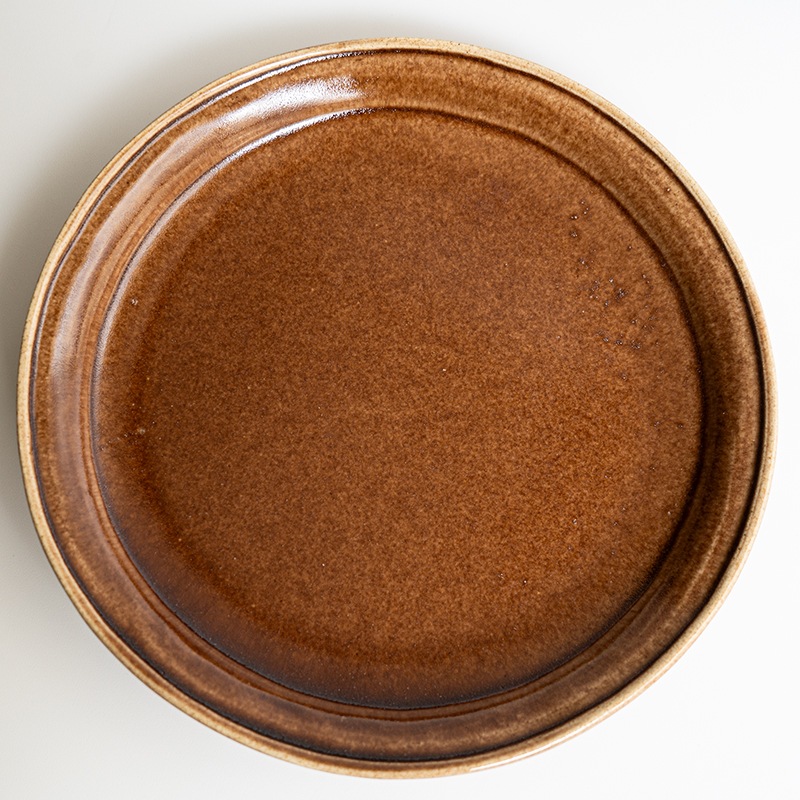 【個展予約商品】胡桃釉ディッシュ　渡辺信史