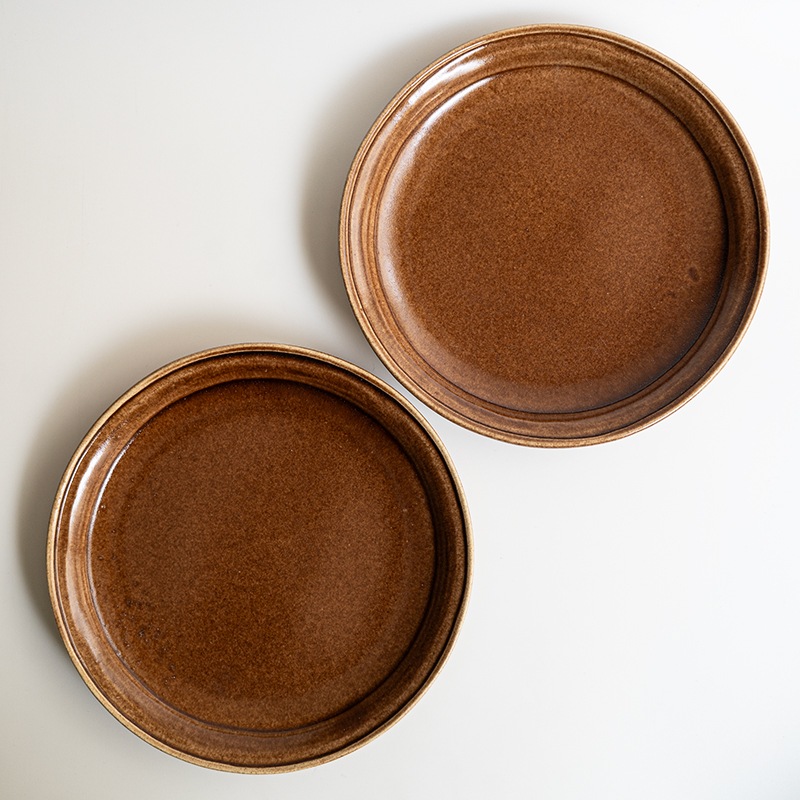 【個展予約商品】胡桃釉ディッシュ　渡辺信史