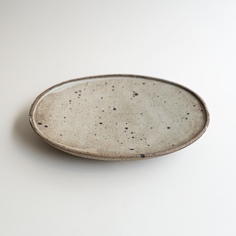 【個展】グレー楕円皿 関口憲孝