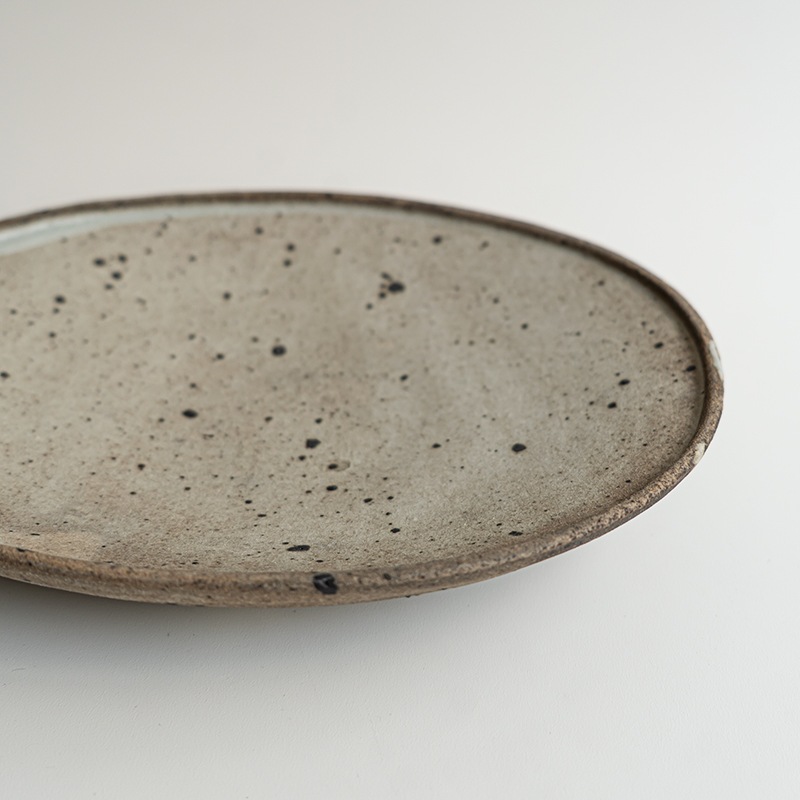 【個展】グレー楕円皿 関口憲孝