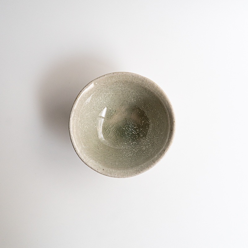 【藤原展】ご飯ボウル 白抹茶　藤原志鈴香