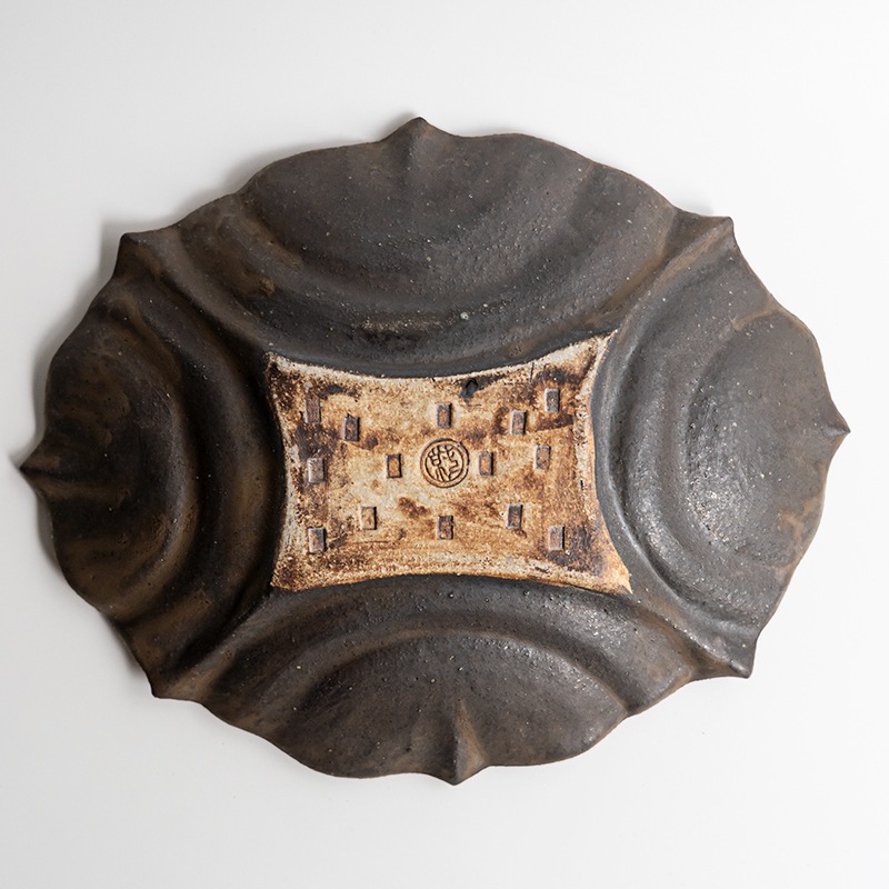 【お値下げ】藤原純　輪花　オーバル皿　2枚セット 藤原展：予約商品】シェルオーバルL 黒 藤原純 | すべての商品