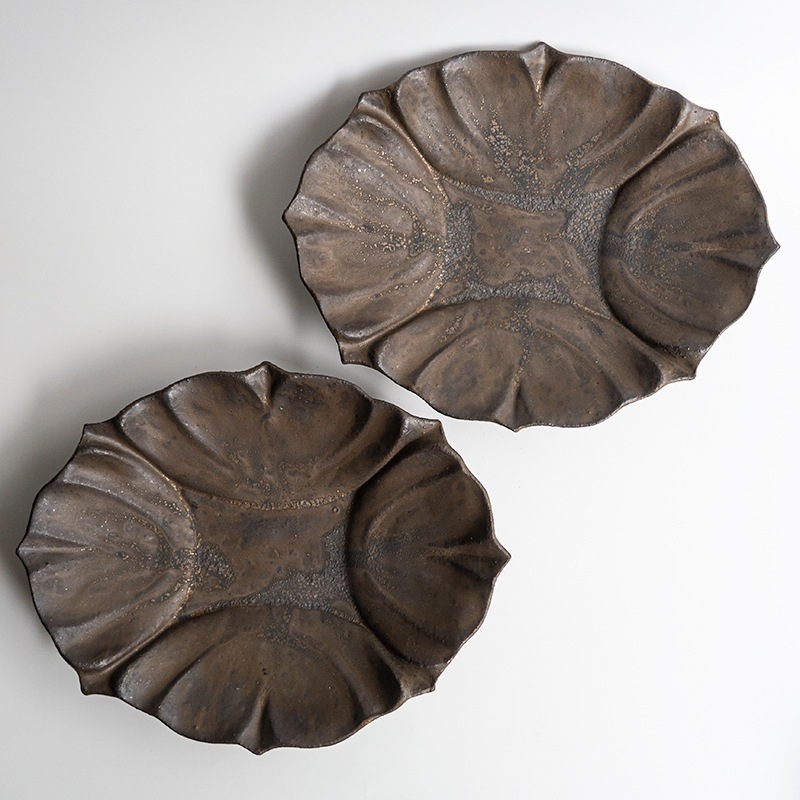 藤原展：予約商品】シェルオーバルL 黒 藤原純 | 作家から選ぶ,藤原純