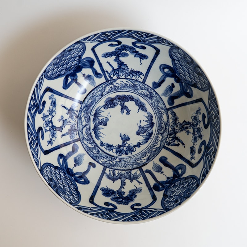 白梅花図 特大 大鉢 直径48.5㎝ 共箱 水盤 飾鉢 作家物 古美術 骨董品 別注】八寸鉢染付松竹梅 | 全ての商品 | 【公式通販】器のある暮らし