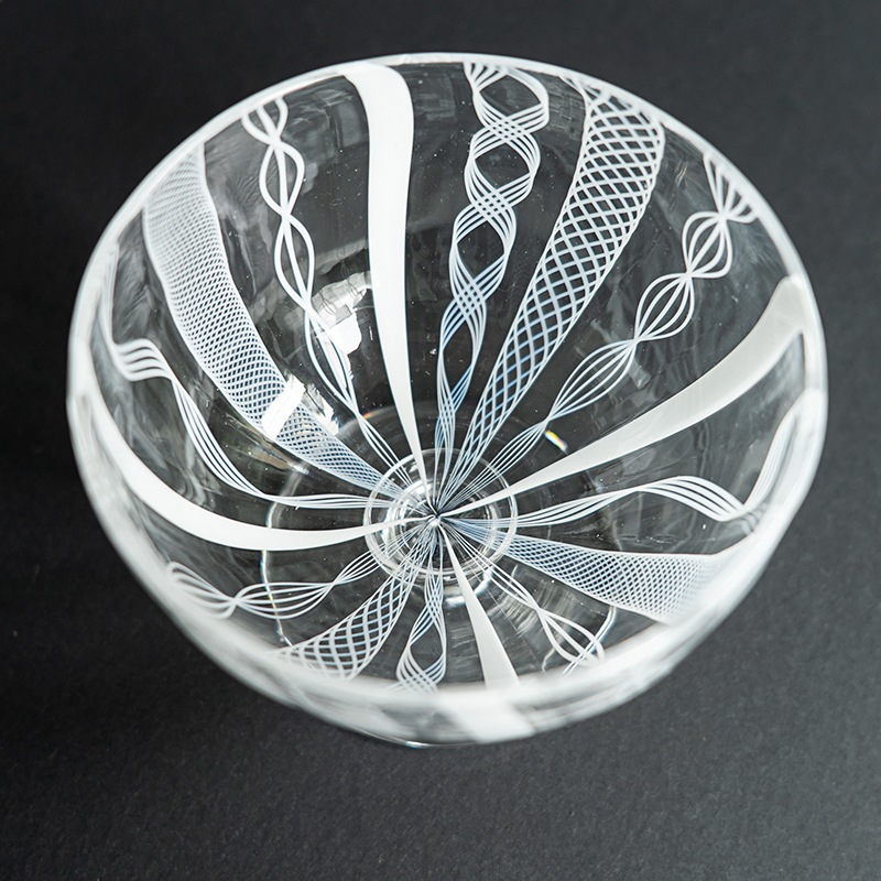 高度な技術★レースガラスフュージング長皿（３）★国内作家作 ガラス泡皿 ガラス作家 神永朱美【Galleryてとて】