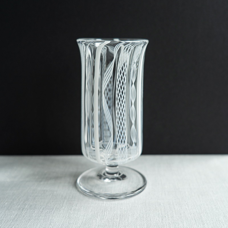 ガラス展予約商品】レース短足付グラス アキノヨーコ | 作家から
