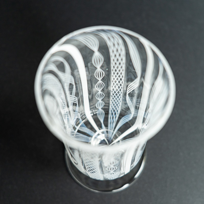 ★藤原奈津江作★高度な技術★レースガラスフュージング長皿（２） ☆藤原奈津江作☆高度な技術☆レースガラスフュージング長皿（2）