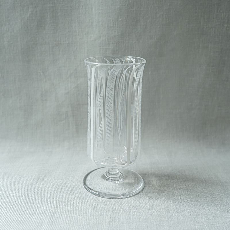 レース短足付グラス　アキノヨーコ