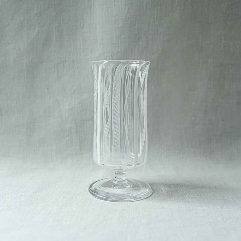 レース短足付グラス　アキノヨーコ