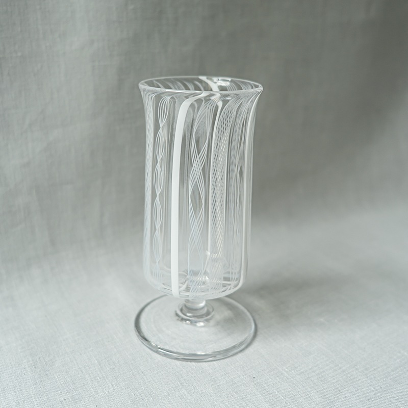 レース短足付グラス　アキノヨーコ