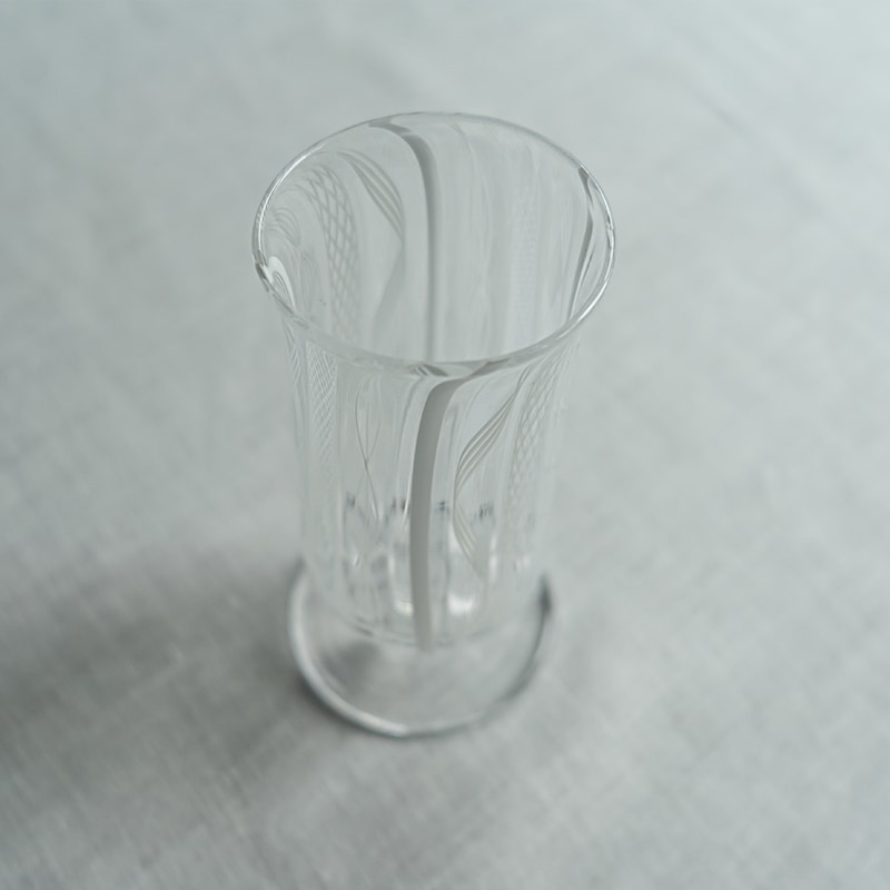 レース短足付グラス　アキノヨーコ